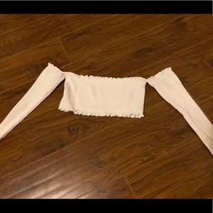 Ribbed white crop top